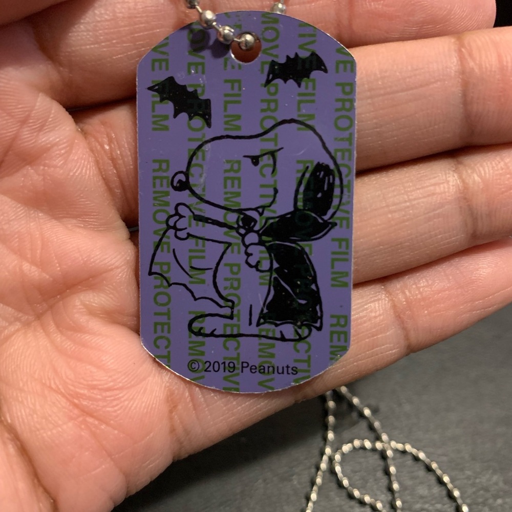Peanuts Purple Snoopy Dog Tag